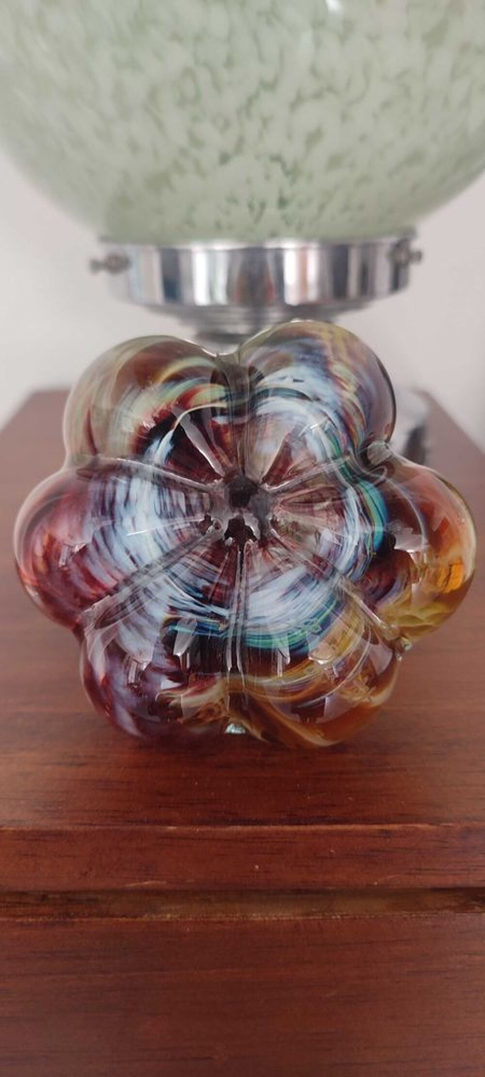 Citrouille en verre souffl&eacute; sign&eacute;e Loup Guittet 