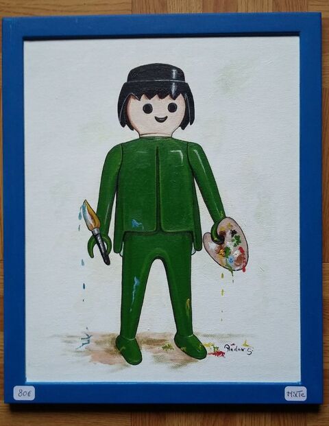 Peinture Tableau repr�sentant un personnage Playmobil  80 Limoges (87)
