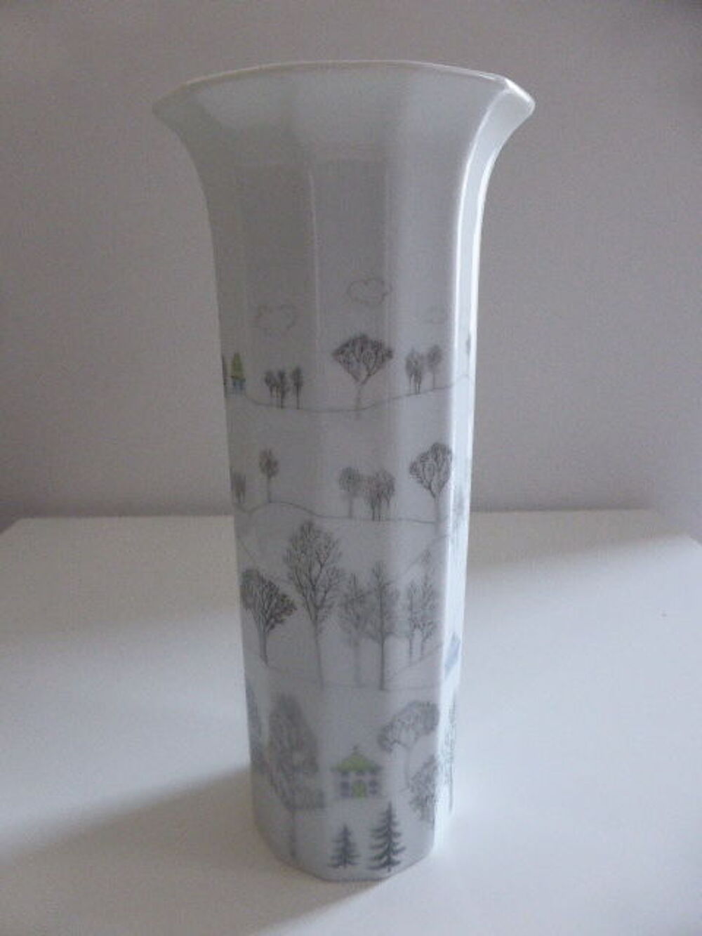 Vase Rosenthal Studio Linie polygon d&eacute;cor Winterreisen 25 cm Dcoration