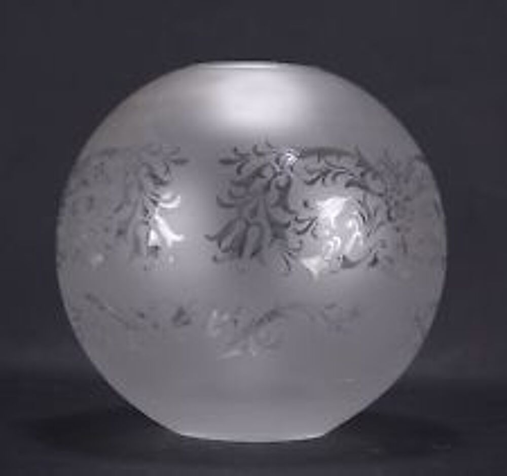 Gros Globe boule gravure LOUIS XV lampe a p&eacute;trole lustre lum Décoration