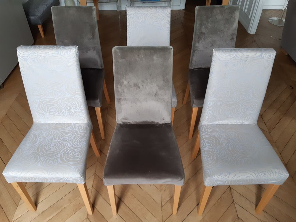 Lot de 6 chaises d&eacute;houssables Toile de Mayenne Meubles