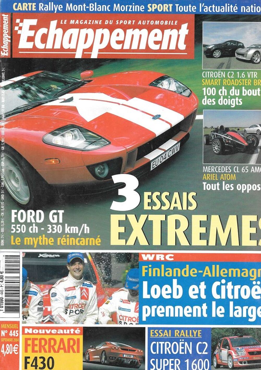 ECHAPPEMENTn&deg;445 2004 FORD GT CITROEN C2 1.6 16V VTR Livres et BD