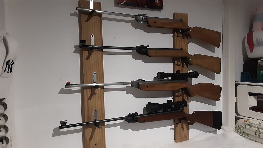Lot r&acirc;telier 4 places 4 carabines a plombs Sports