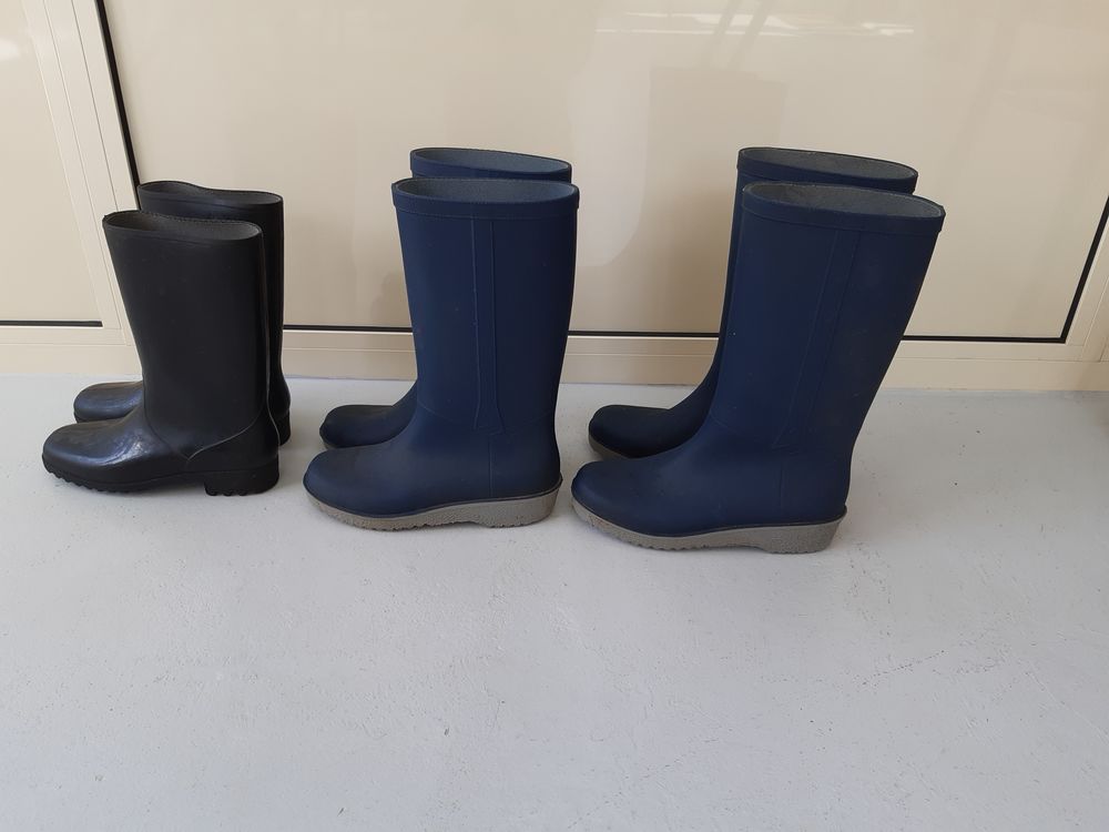 2 Paires Bottes de Pluie 37-38. Chaussures