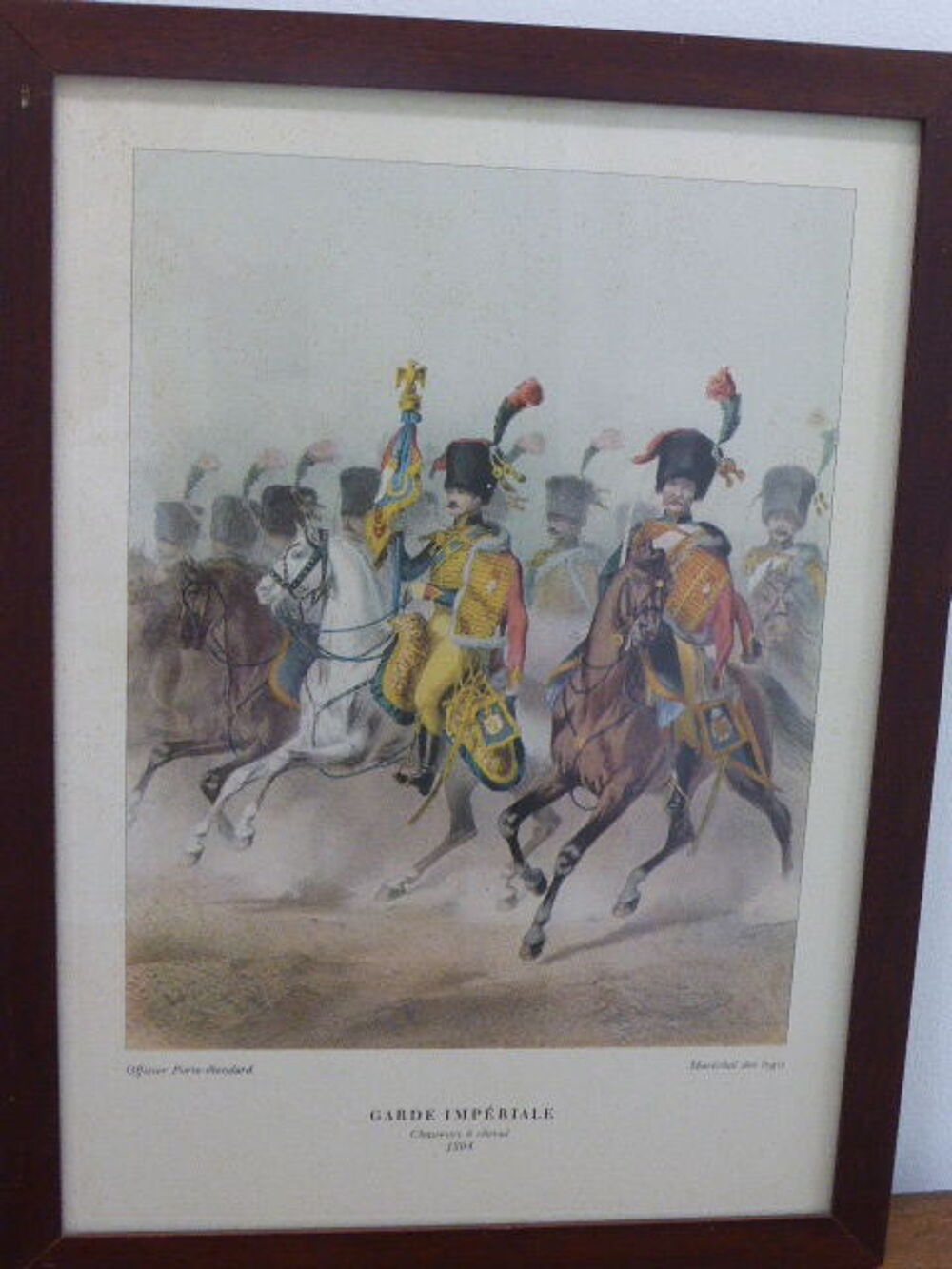 Cadre garde imp&eacute;riale chasseurs &agrave; cheval 1804 Décoration