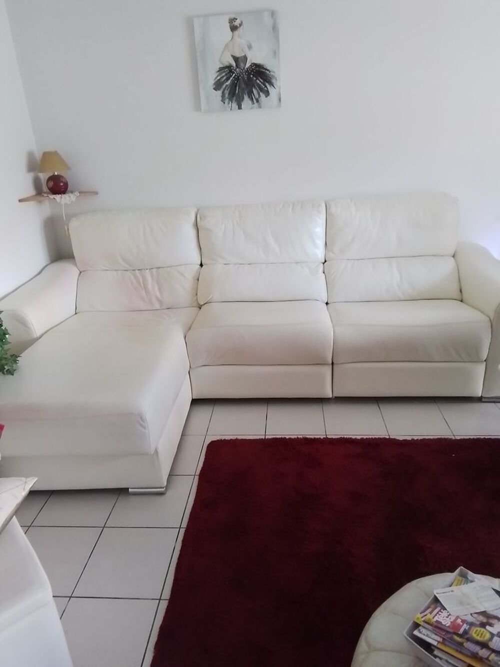 Canape d'angle d'angle en cuir avec une assise relax Meubles