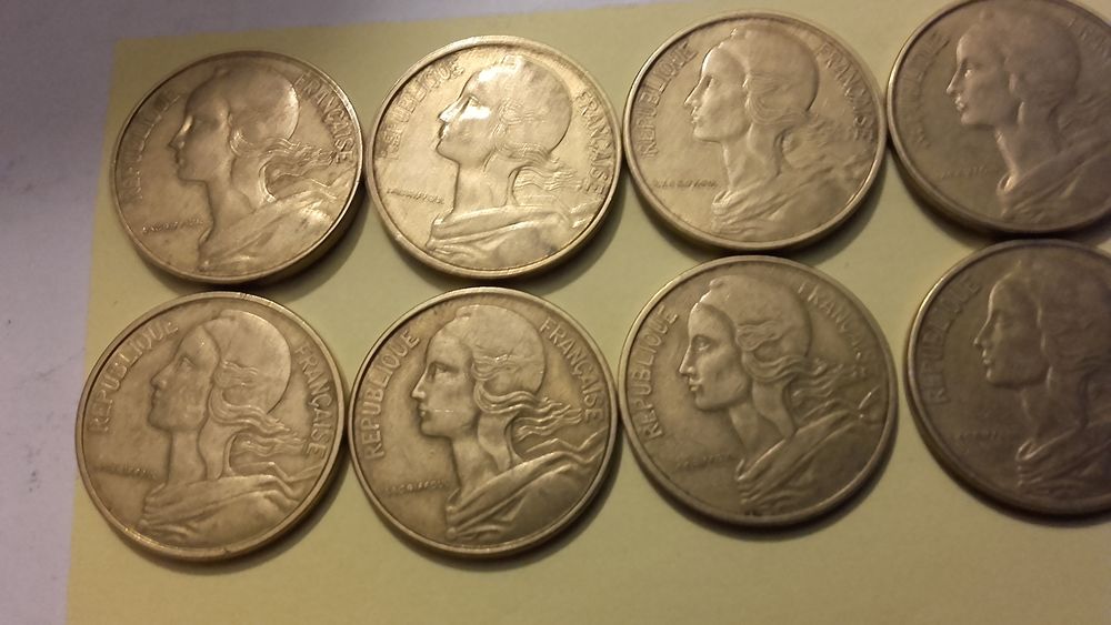 Lot de 8 pi&egrave;ces de 50 Centimes Marianne . 