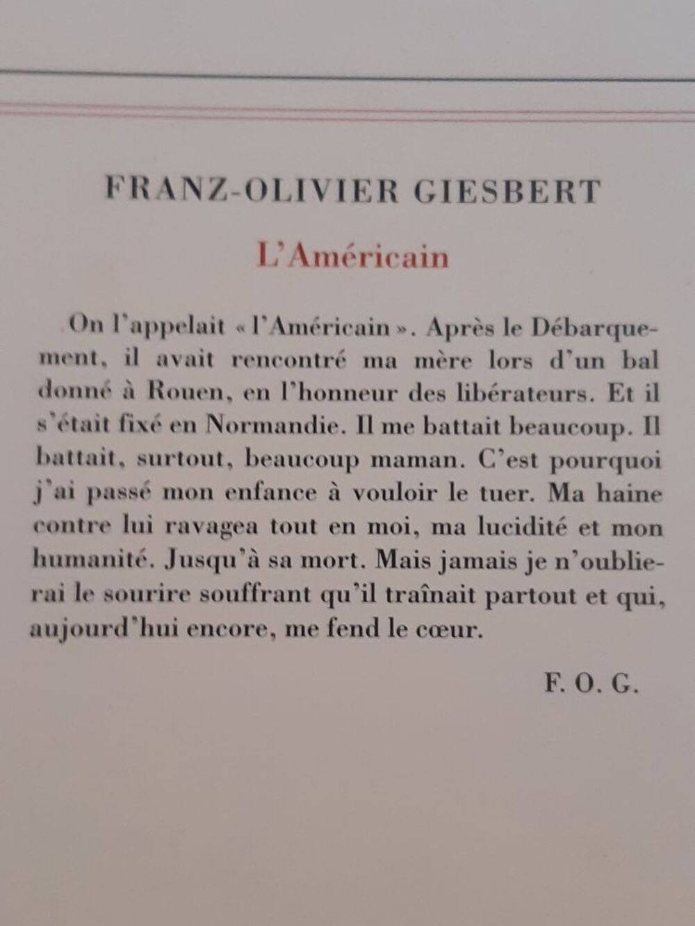 L'Am&eacute;ricain de Franz-Olivier Giesbert Livres et BD