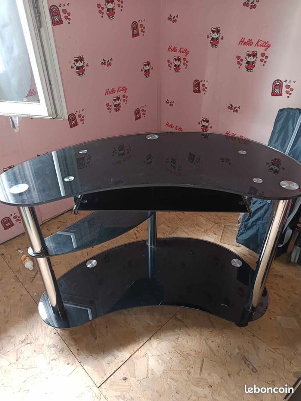 Bureau ordinateur d'angle en verre Meubles