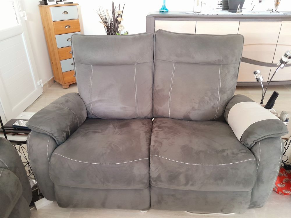 SALON EN TISSU MICROFIBRE GRIS Meubles