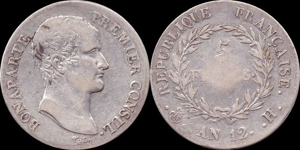 Bonaparte 5 francs an 12 H 