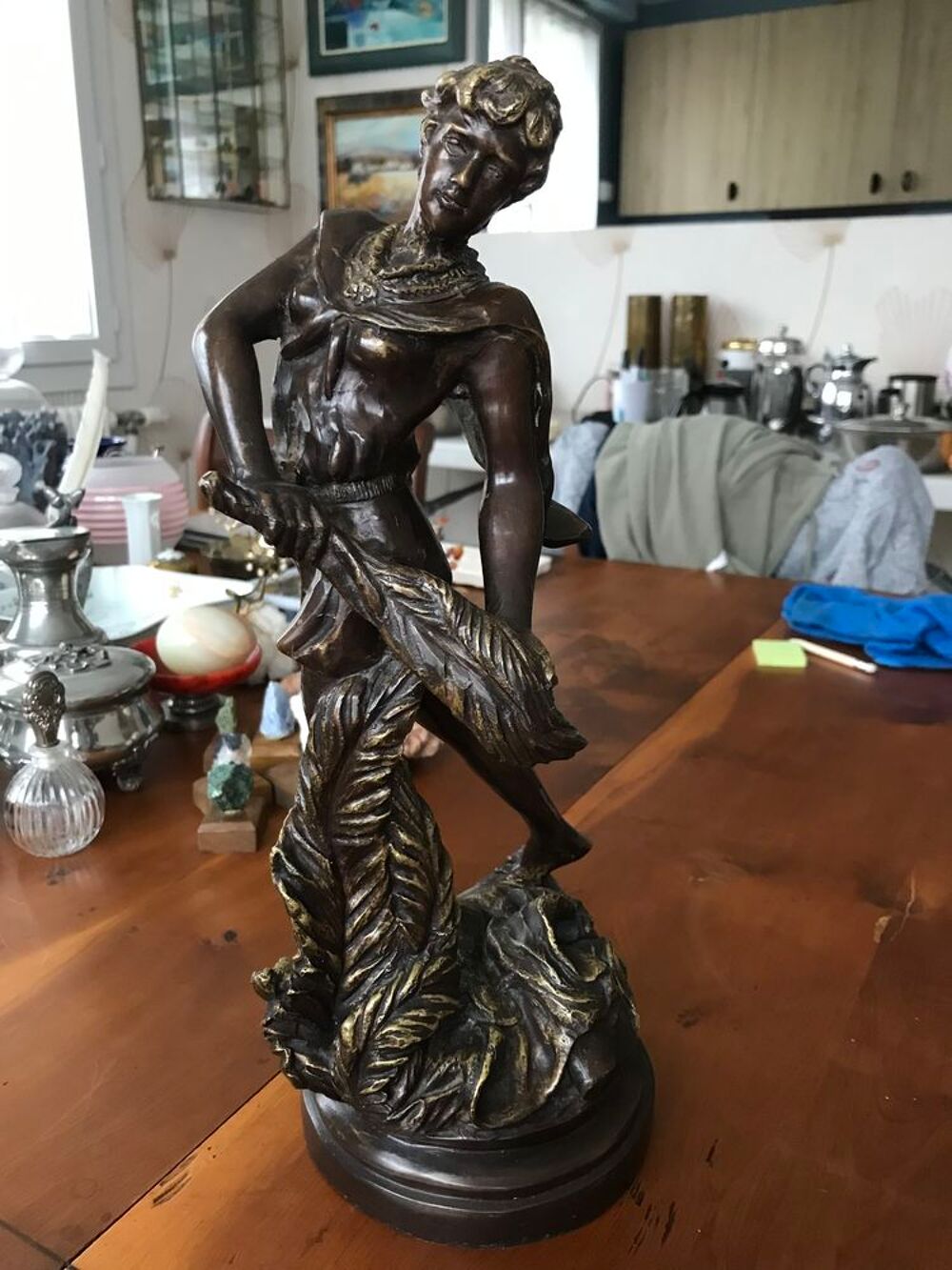 Statuette femme Art nouveau patine bronze - 35 cm Décoration