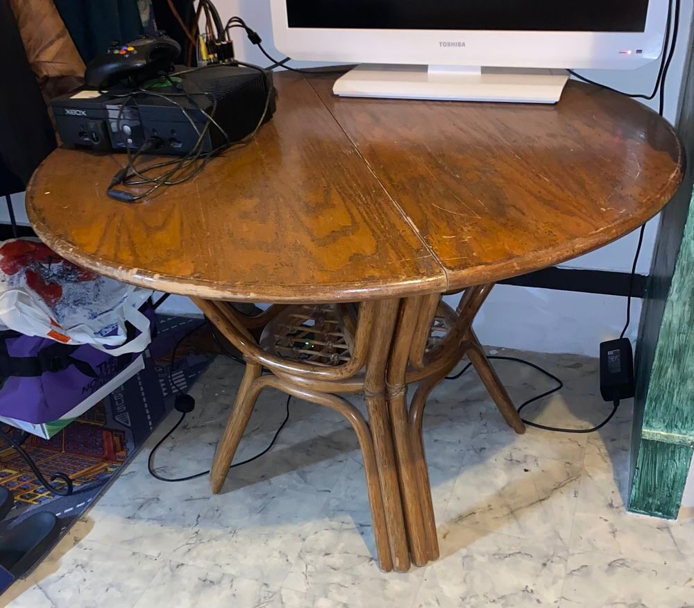 Table vintage Rotin Meubles