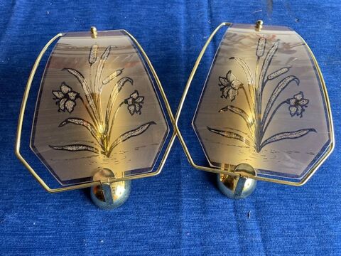 Lot appliques murales verre motif fleurs 20 Quincy-sous-S�nart (91)