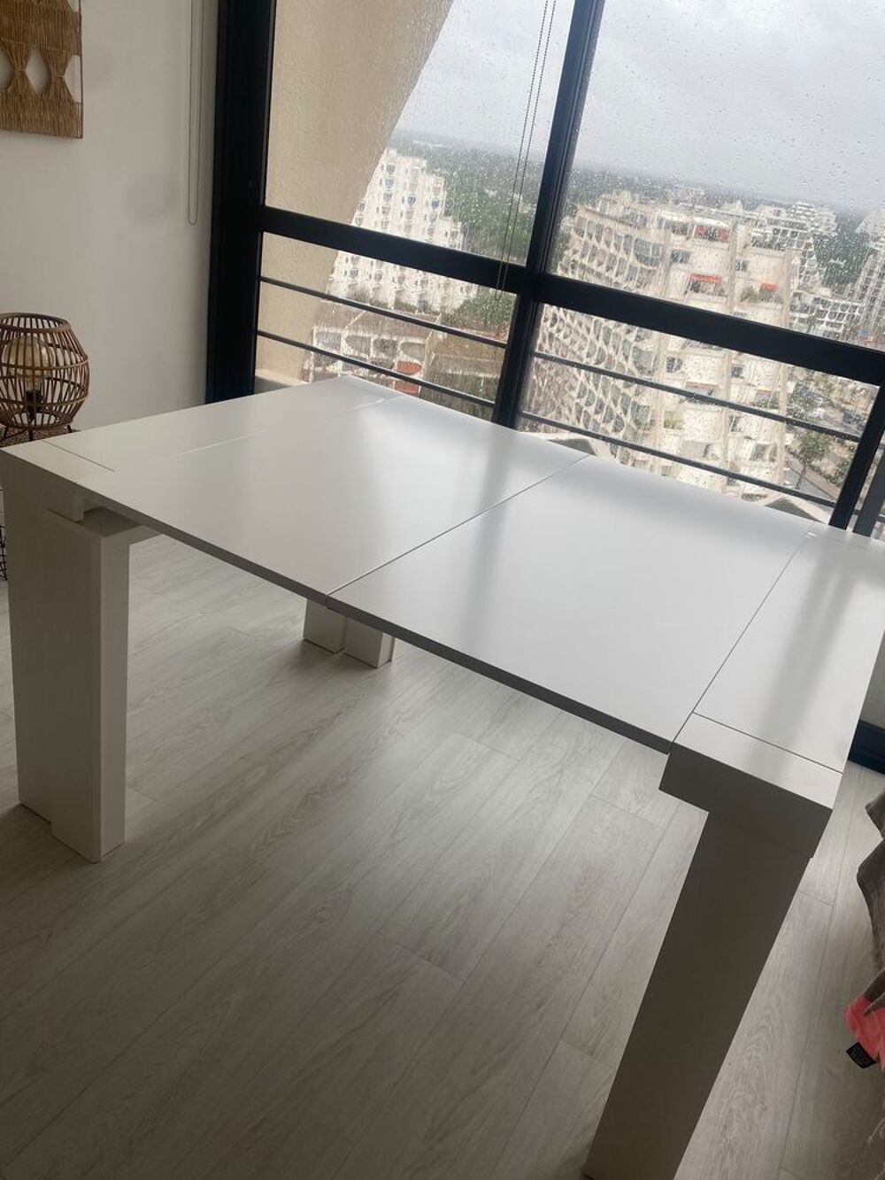 Console extensible blanc laqu&eacute; fabrication fran&ccedil;aise Meubles