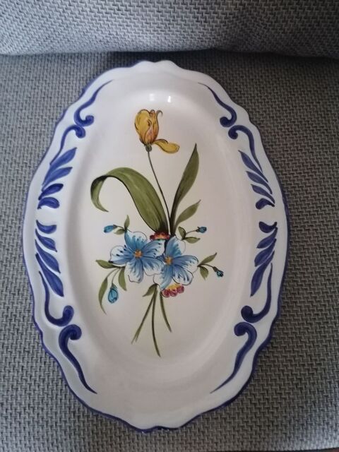 Plat ovale d�cor fleurs 12 Jury (57)