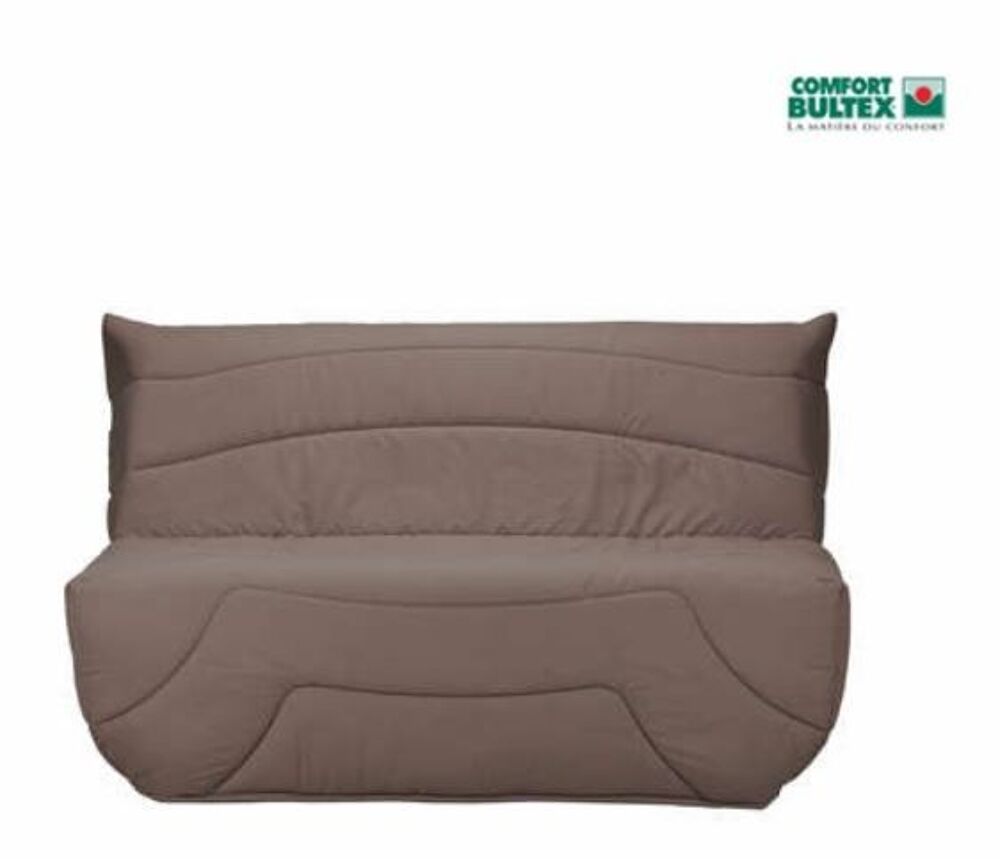 Banquette BZ en tissu, YANIS matelas BULTEX coloris chocolat Meubles