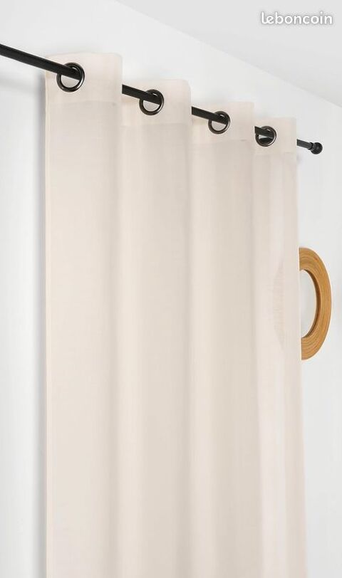 Rideau Voilage certifié Anti Feu M1-145x240cm 25 Bordeaux (33)