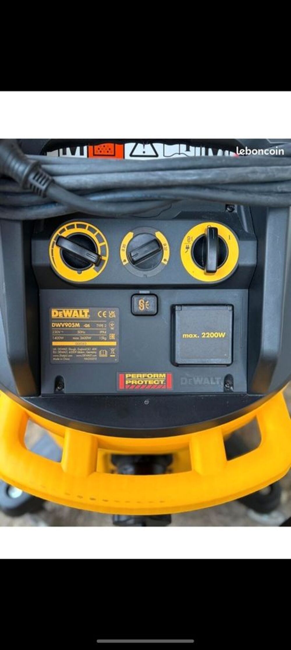 Aspirateur de chantier DEWALT 38 L sur roulettes Bricolage