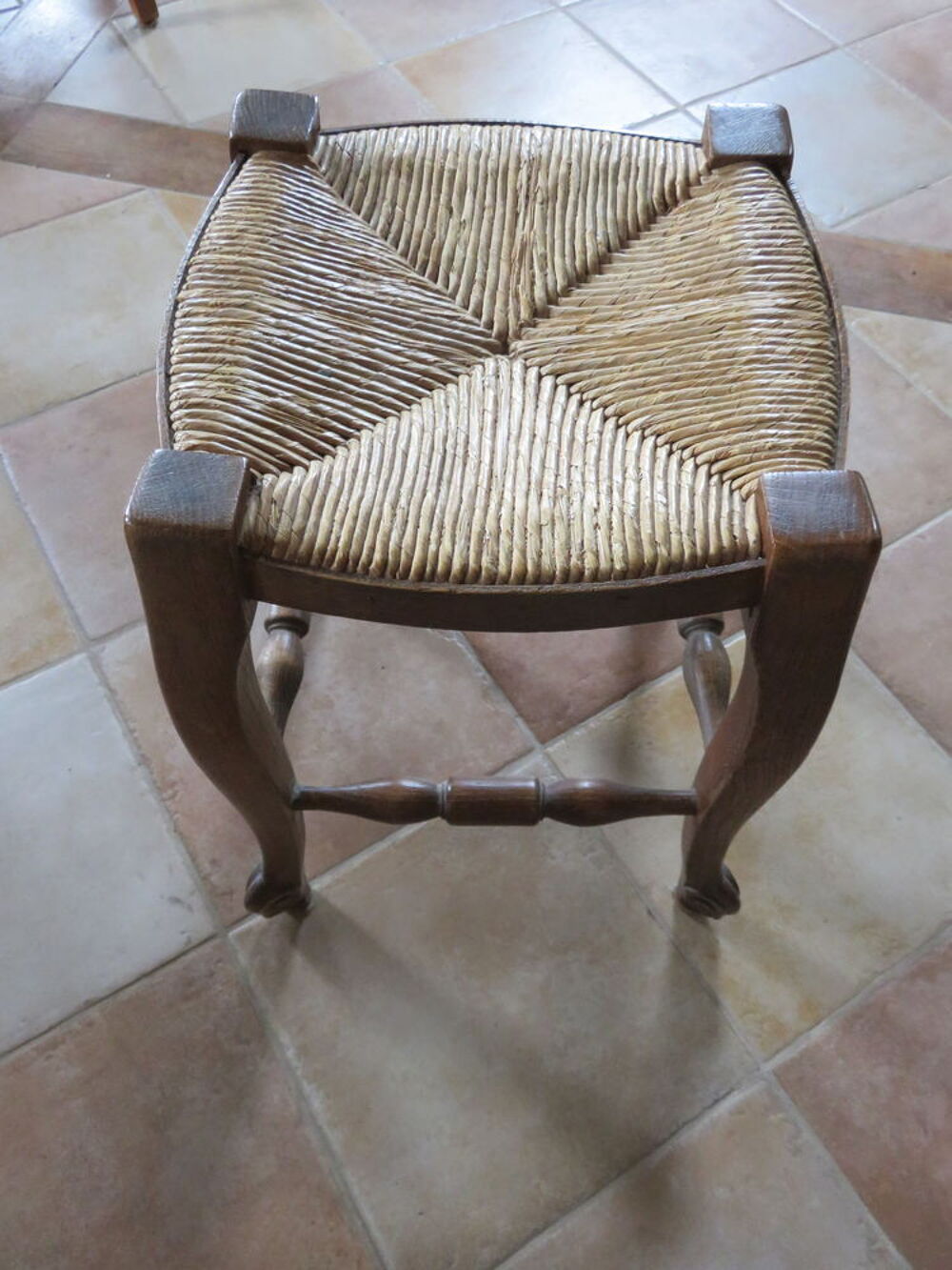 tabouret de style, ch&ecirc;ne et paille Meubles