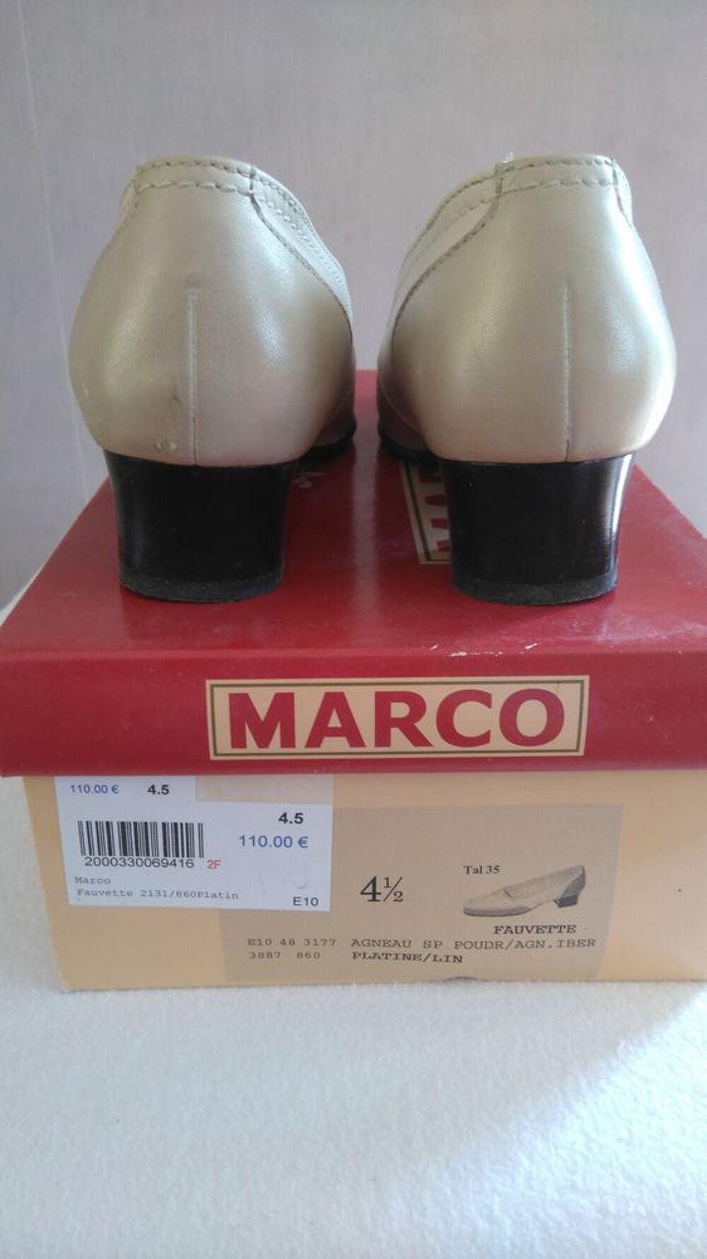 Chaussures agneau &eacute;l&eacute;gantes 38 deux tons de beige Chaussures