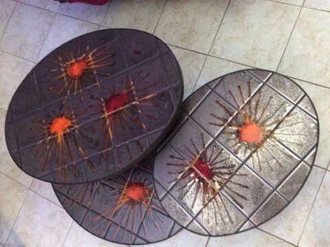 TABLE BASSE  des ATELIERS  LA ROUE VALLAURIS  Ann�es 60 / 70 580 Carbonne (31)