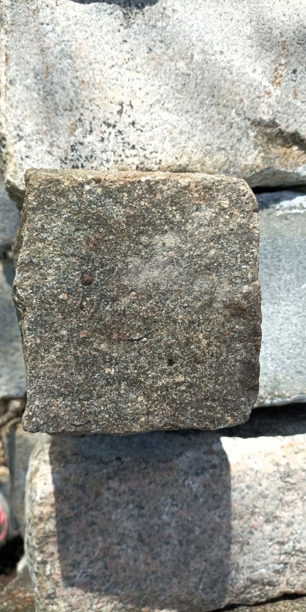 20 M2 Paves granit panache gris rouge amenagement jardin bri Jardin