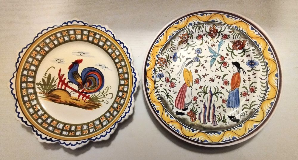  lot de 2 assiettes d&eacute;coratives Décoration