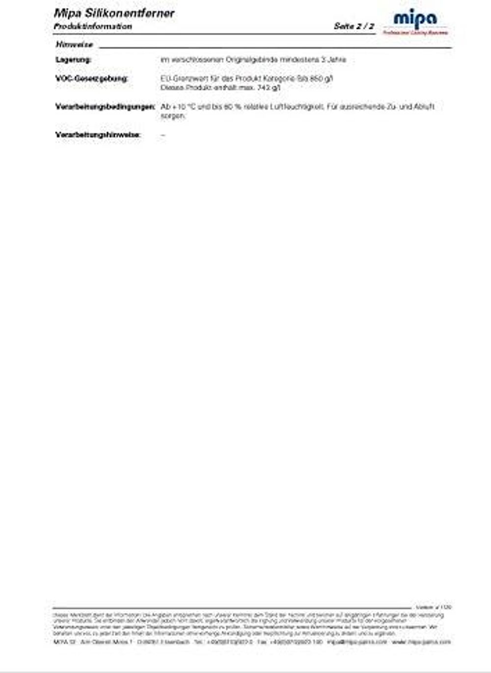 Mipa D&eacute;tachant Silicone 1 Litre Pour Nettoyer Et D&eacute;graisser Bricolage