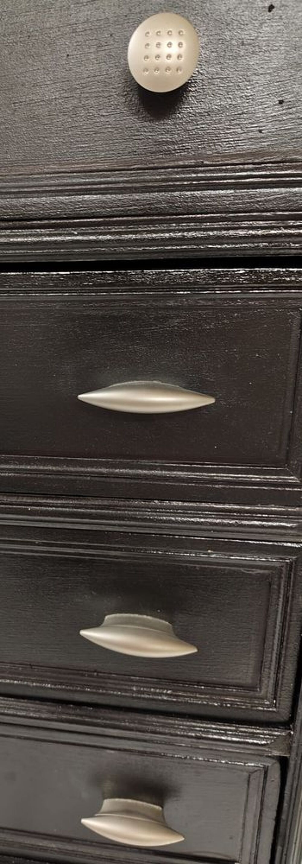 commode noire en bois 4 tiroirs Meubles