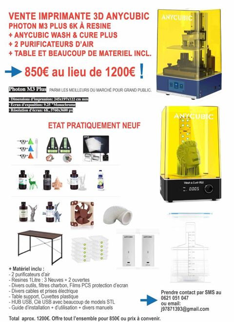 Imprimante 3D et equipement adjoint. 850 Saint-Hippolyte (25)