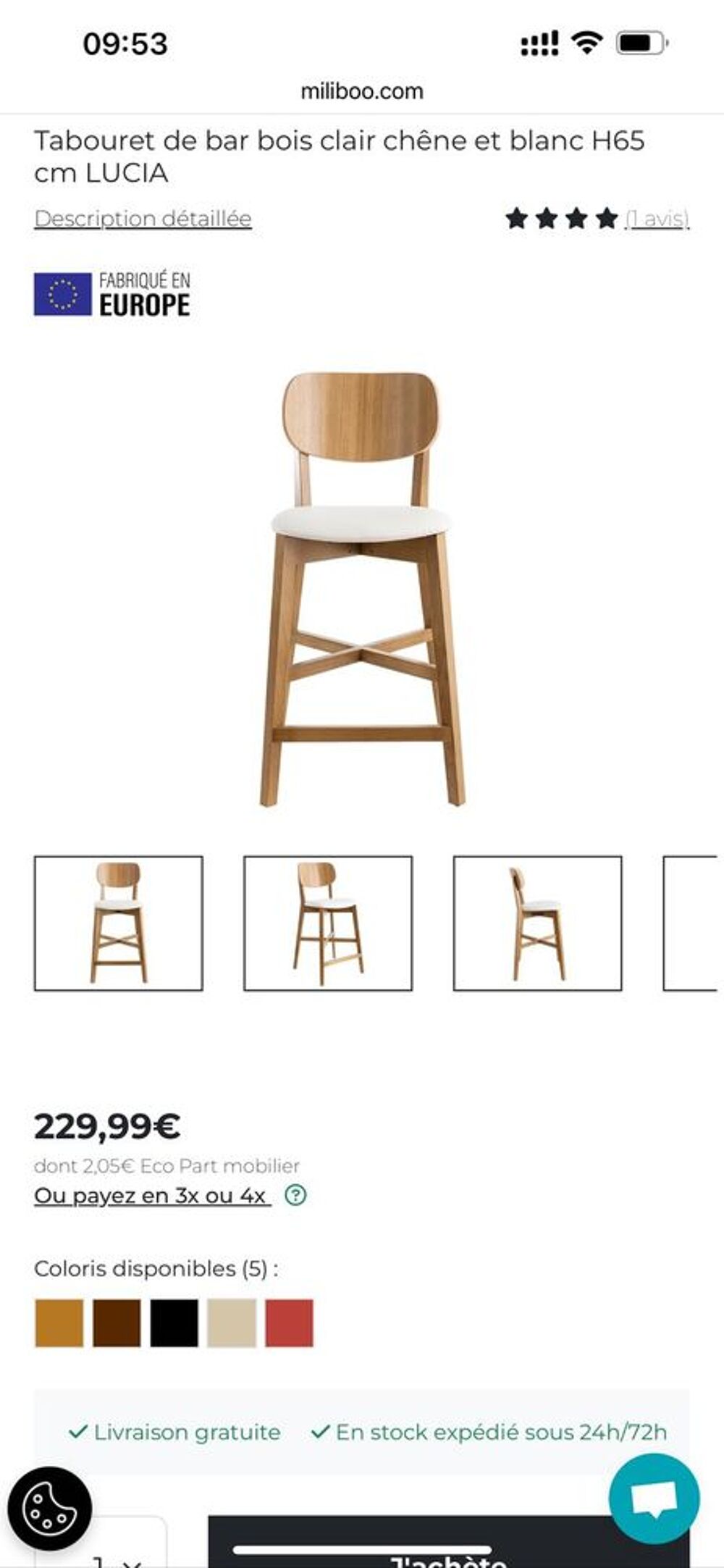 Lot de tabouret (2) Miliboo Meubles