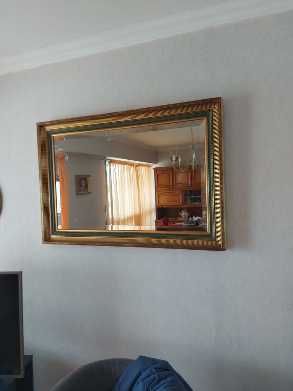 Miroir mural dor&eacute; rectangulaire Décoration