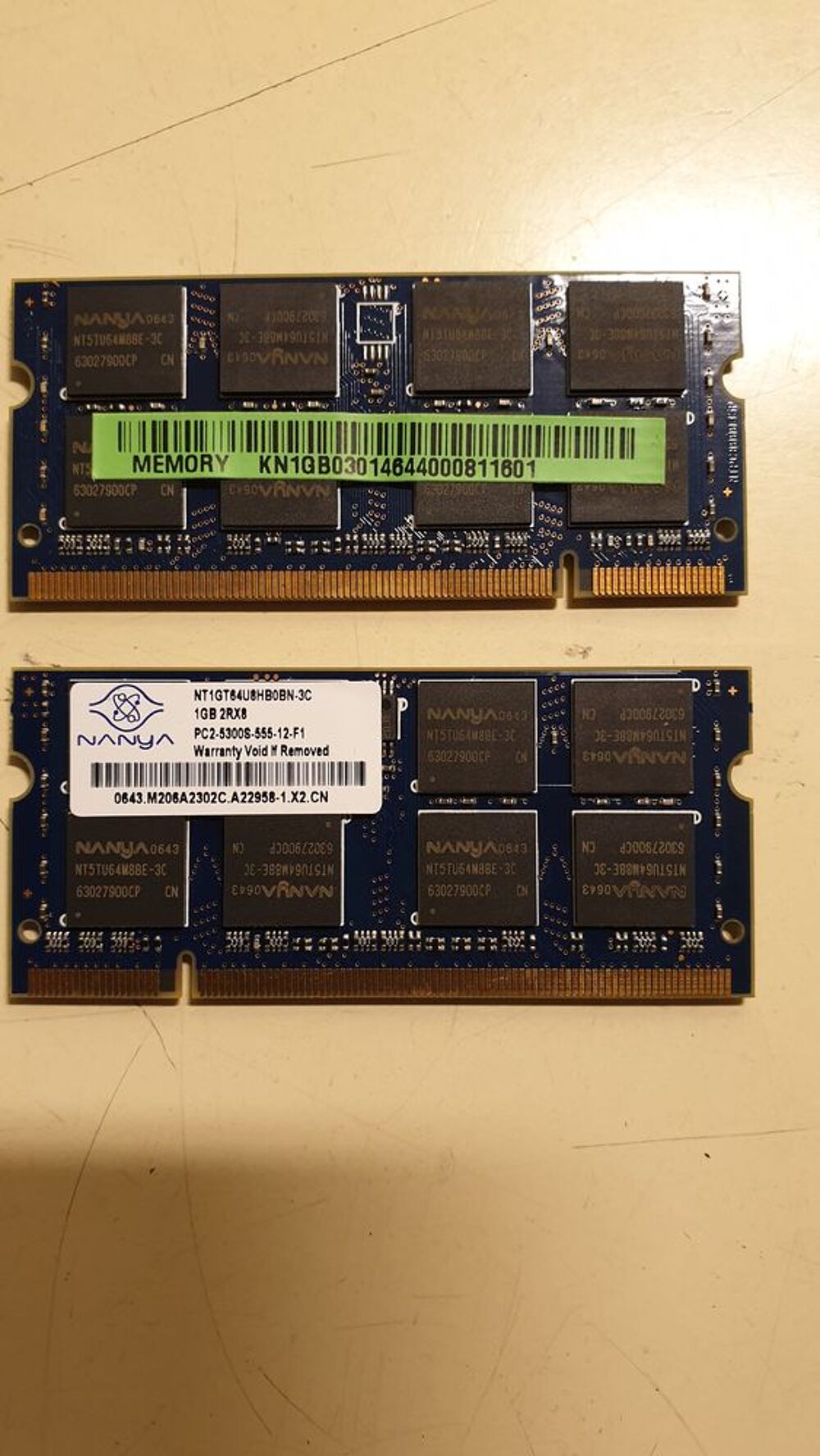 M&eacute;moires pour ordinateur portable. Matériel informatique