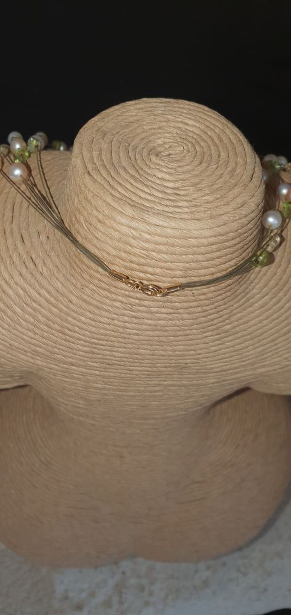Collier multirangs (5) fermoir or p&eacute;ridot, citrine et perles Bijoux et montres