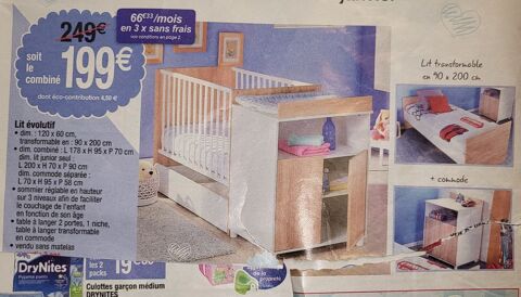 Lit b�b� �volutif combin� 80 Saint-Jean-de-Maru�jols-et-Av�jan (30)