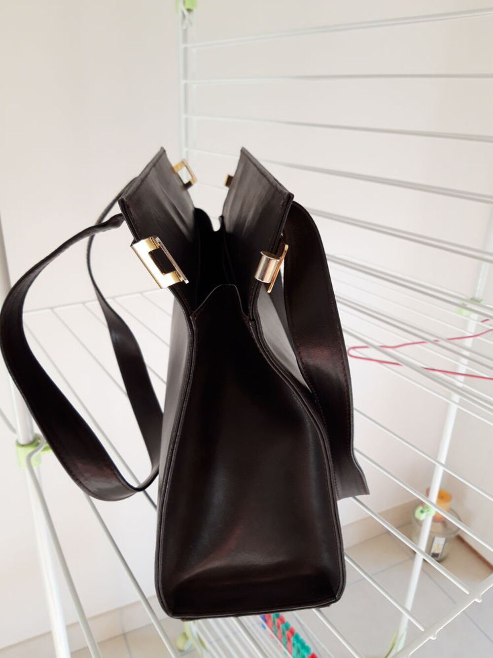 Sac en cuir marron Karl Lagerfeld (original) Vintage Maroquinerie