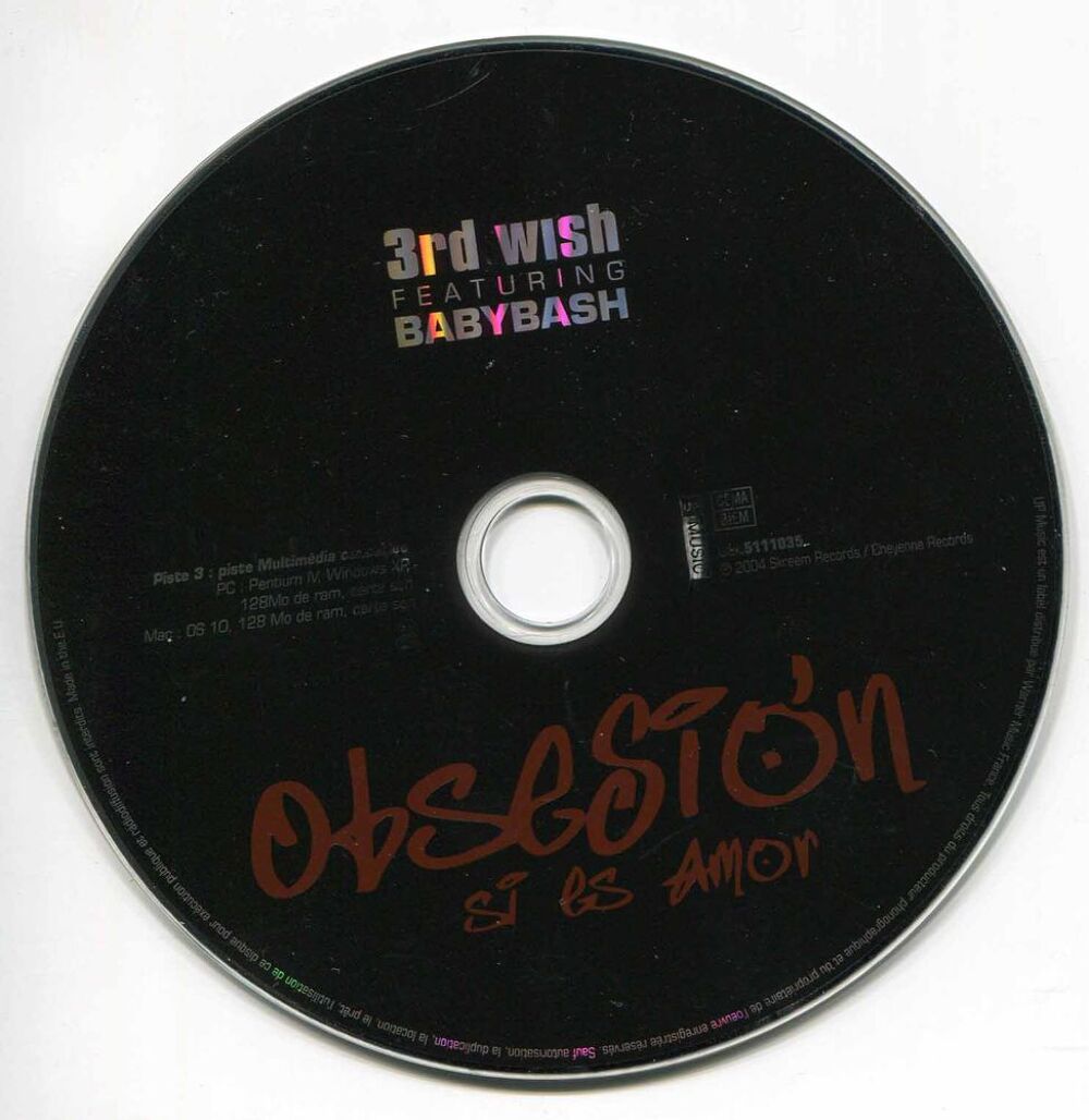 CD. 3rd Wish Feat. Baby Bash.Obsesi&oacute;n (Si Es Amor) CD et vinyles