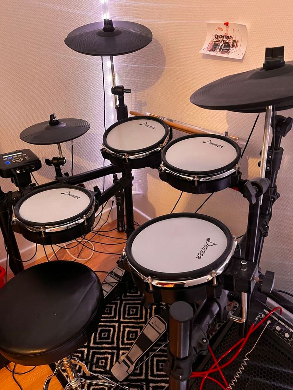Donner DED-200 + Ampli ACB50 €" Batterie &eacute;lectronique compl&egrave;te €" Tr&egrave;s bon &eacute;tat Instruments de musique