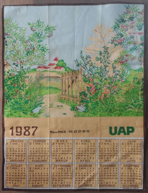 Essuie main pub. UAP de l'anne 1987 neuf jamais servi  10 Castries (34)