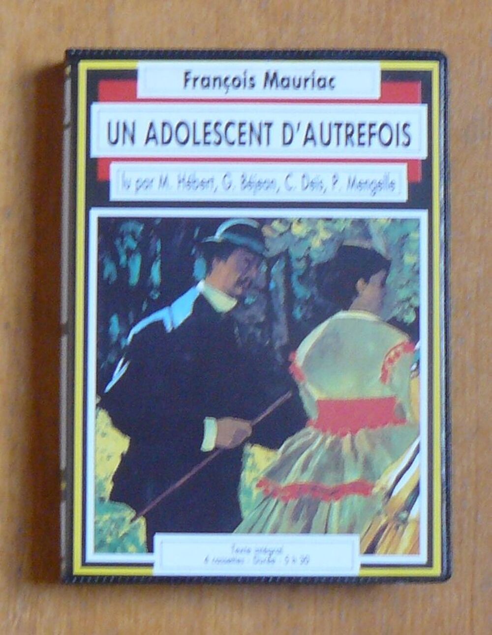 Livre-K7 audio Un adolescent d'autrefois - Fran&ccedil;ois Mauriac Livres et BD