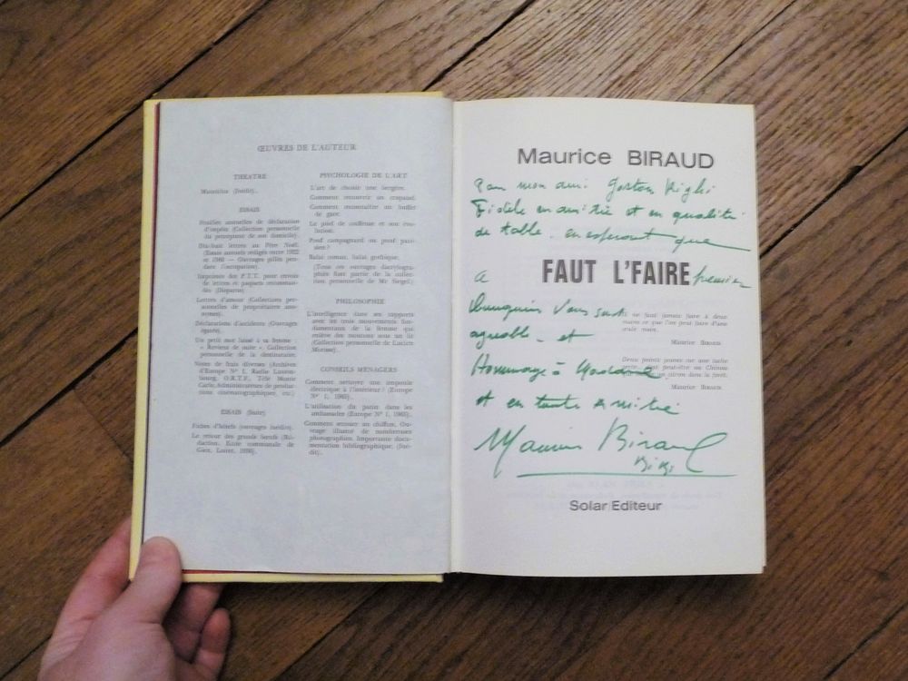 Faut L'Faire- Maurice Biraud- Raoul Solar- 1966- Sign&eacute; Livres et BD