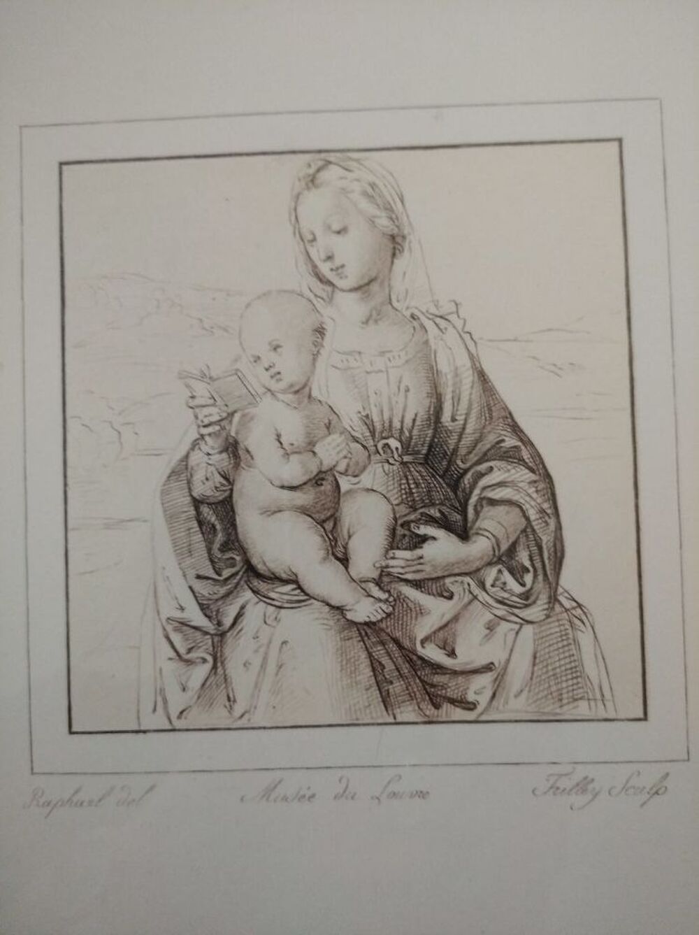 Reproduction Gravure de Raphael -mus&eacute;e du louvre Décoration