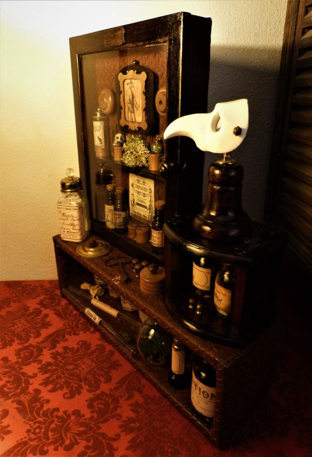 Cabinet de Curiosit&eacute;s "PLAGUE DOCTOR XIX" Cr&eacute;a. Steampunk Décoration