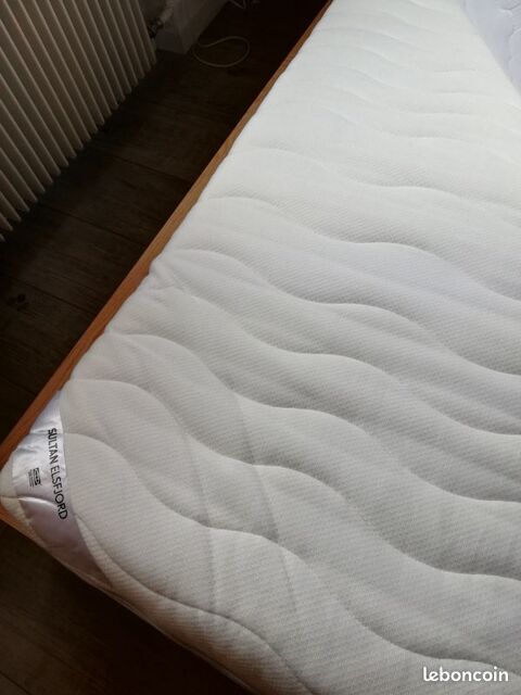 Matelas 140x200, surmatelas, sommier lattes 2x70 100 Valberg (06)