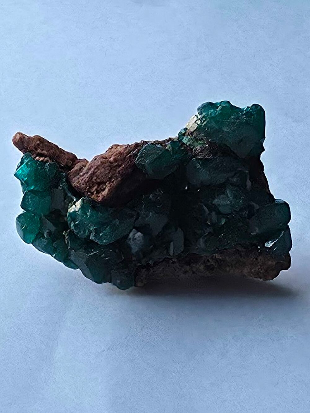 Dioptase sur Gangue (16g)-Min&eacute;ral de Collection Katanga 