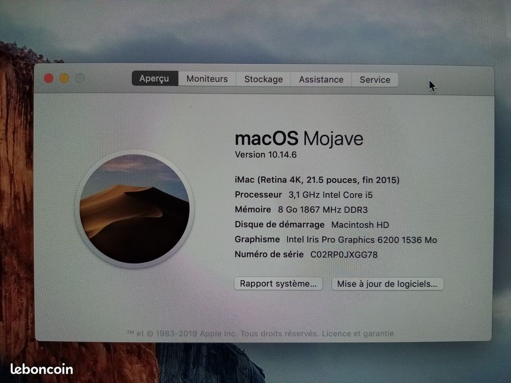 iMac &eacute;cran R&eacute;tina 21,5 Matriel informatique
