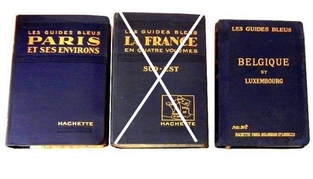 Lot de 2 Guides Bleus, Paris et ses environs Belgique Luxemb Livres et BD