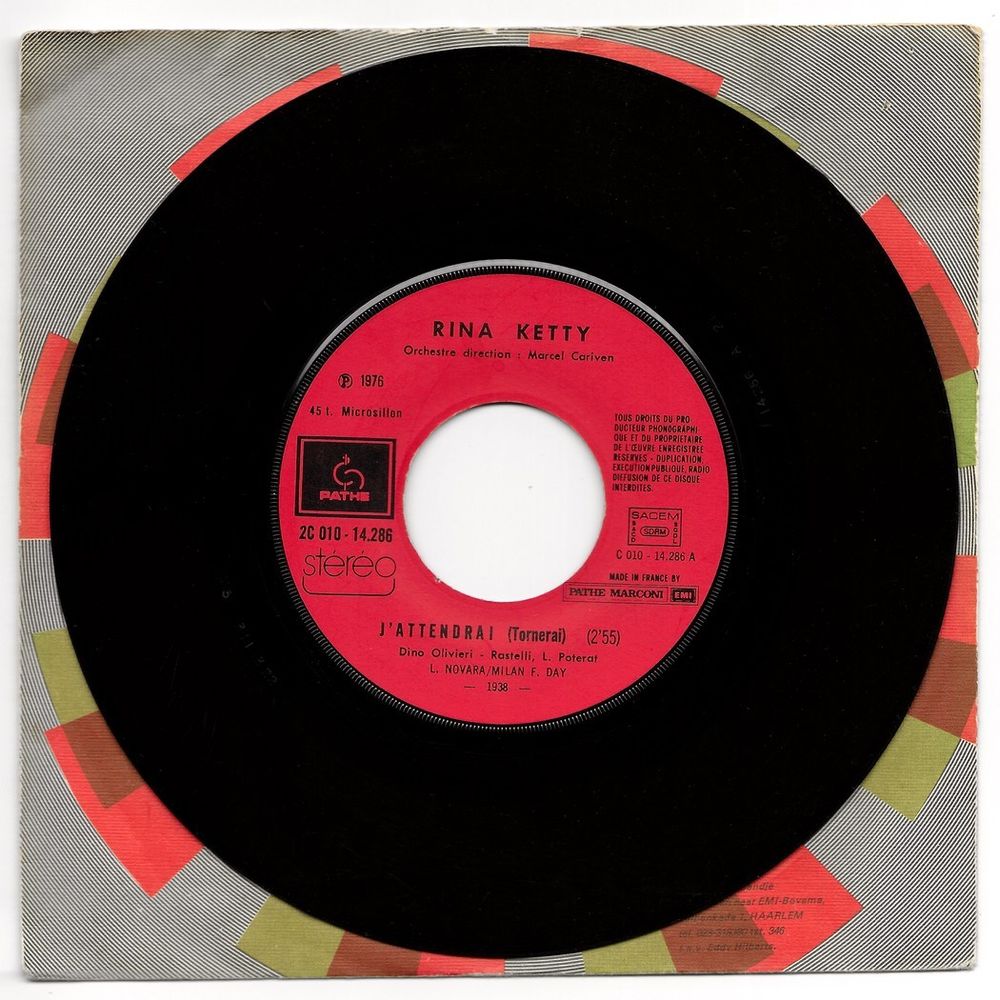 RINA KETTY-45t JUKE BOX-J'ATTENDRAI / SOMBREROS ET MANTILLES CD et vinyles