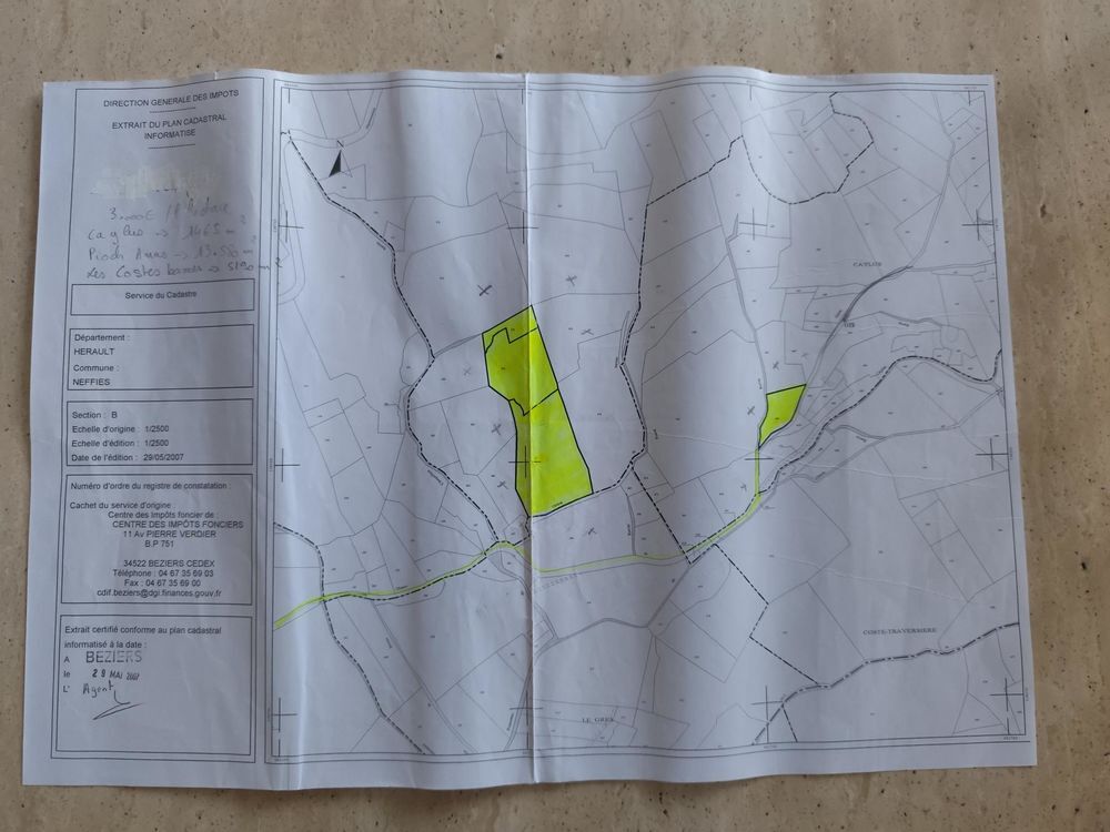 Vente Terrain TERRE NEFFIES 34320 ? 3 TERRAINS EN NATURE DE LANDE Neffiès